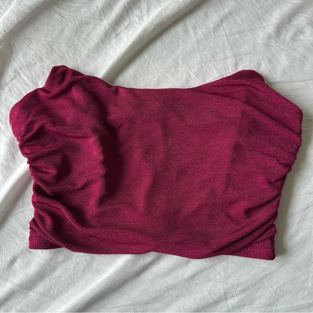 Mable (S) Cropped Zip Up Corset Bustier Top Raspberry Pink with Light Boning